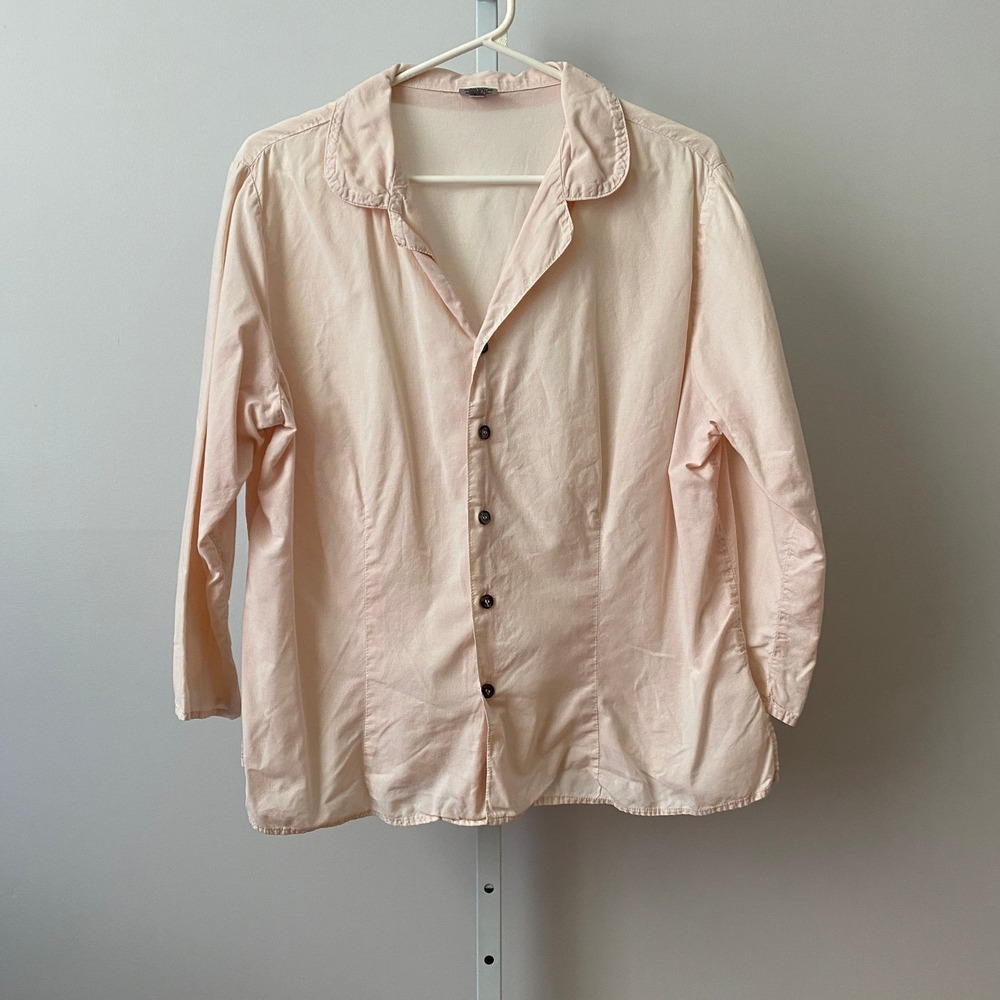 CP Shades L Pink Button Down Shirt Long Sleeve Hand Dyed Sausalito Blouse